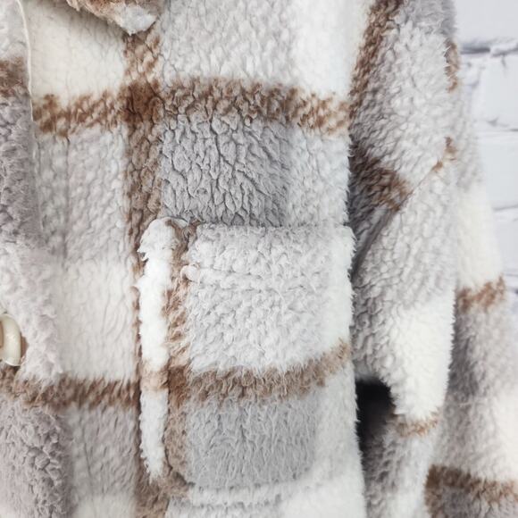 Koolaburra by UGG Shacket Womens M Jacket Brushed Back Sherpa Cozycore cabincore - Picture 11 of 11